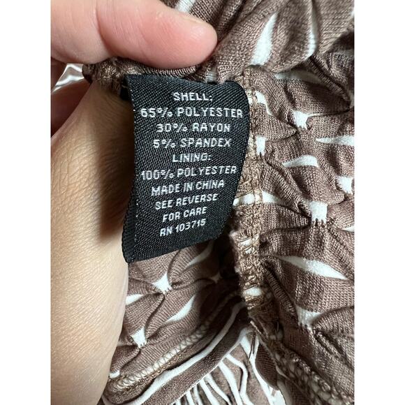 Sharagano Brown White Textured Sheath Dress Size 16 - Picture 5 of 7